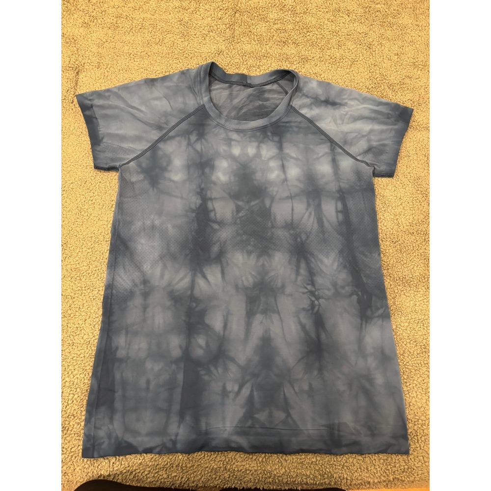 Lululemon Swiftly Tech Short Sleeve 2.0 Tie Dye Blue Grey Training Top workout